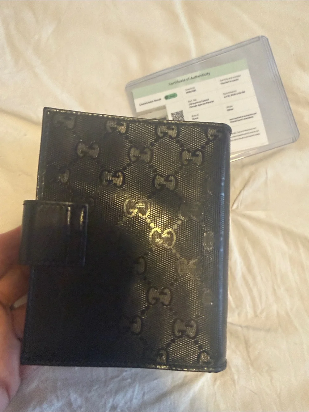 Gucci Black GG Monogram Agenda with COA